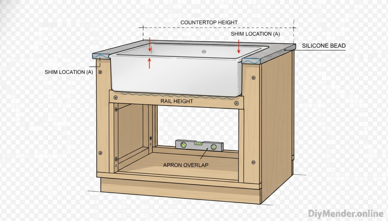 Cutaway illustration of a base cabinet with a <a href=