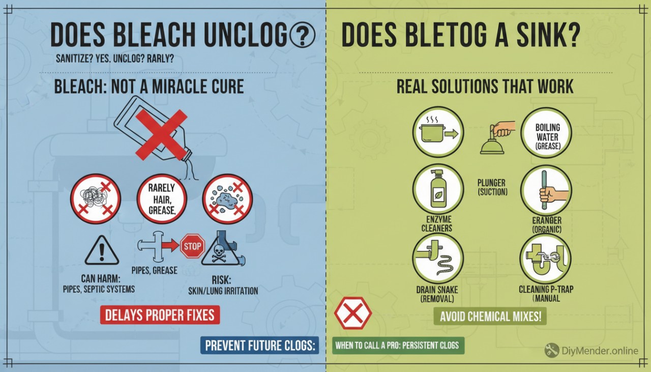Does Bleach Unclog a Sink? Safer, Better Ways That Work