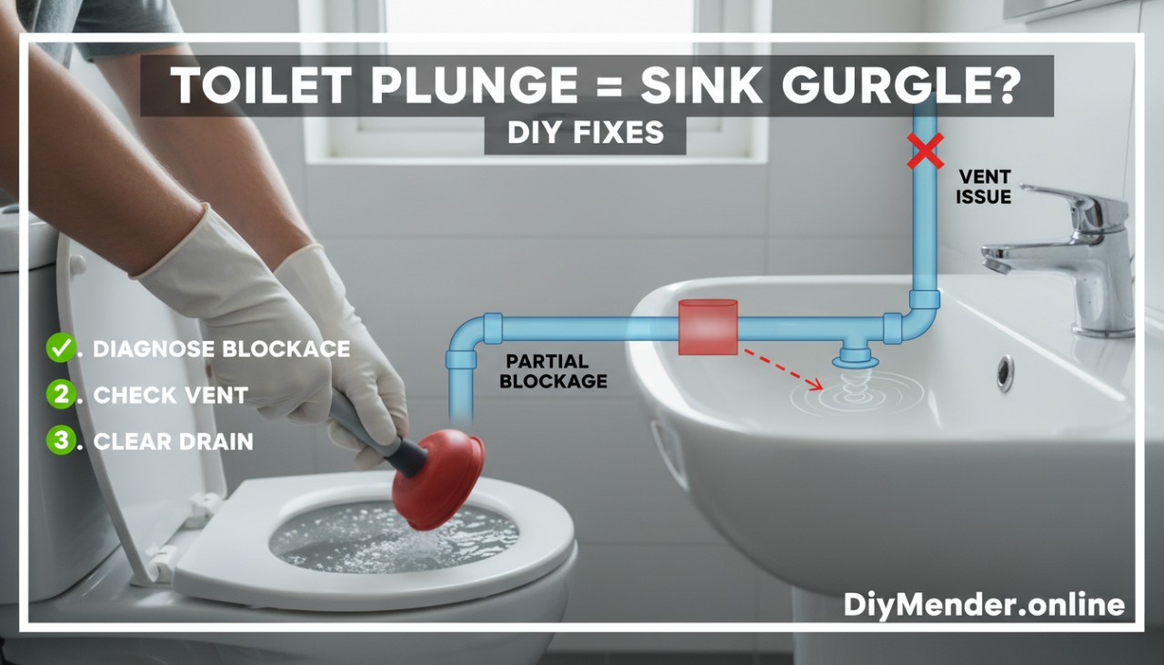 When I Plunge the Toilet the Sink Gurgles: Diagnose & Fix